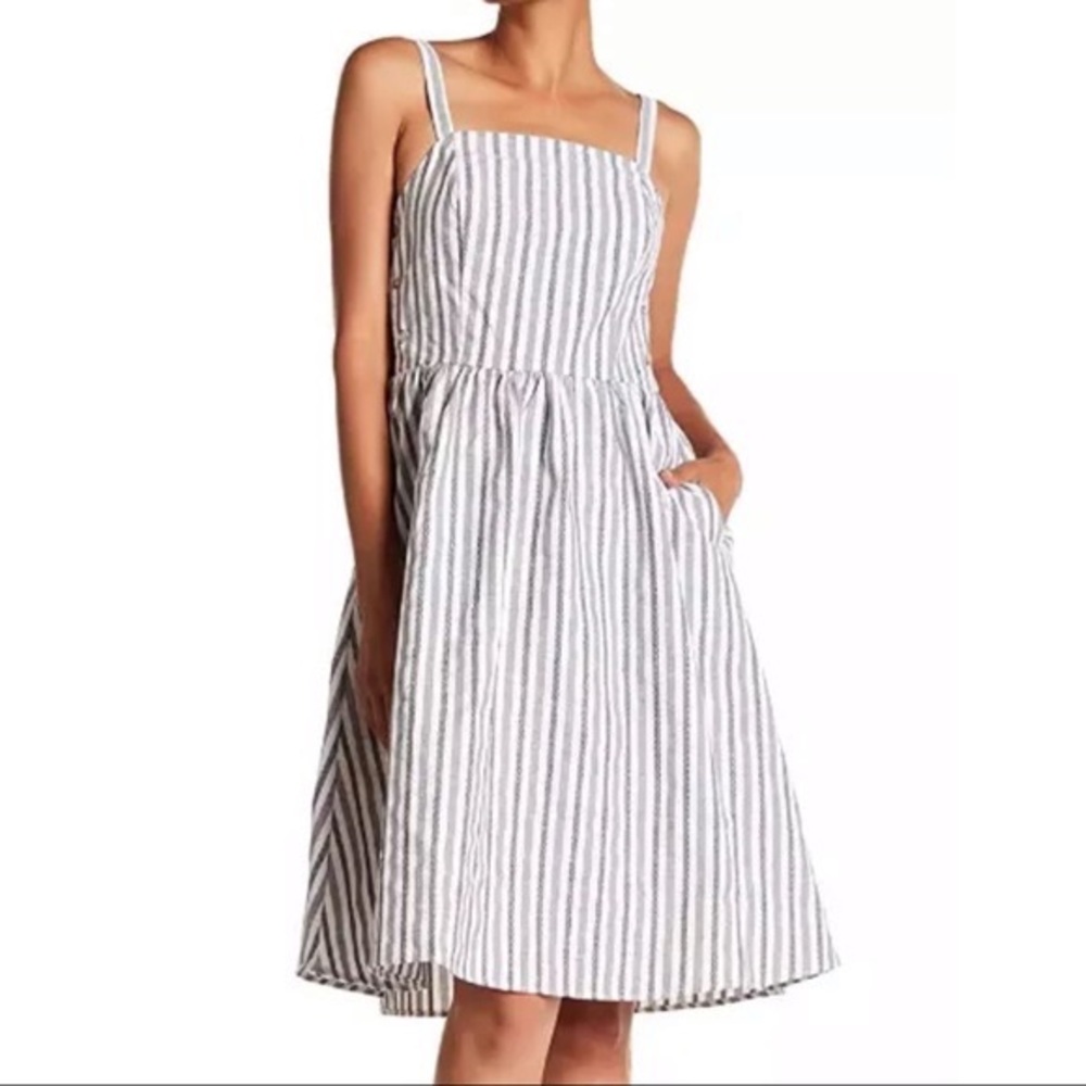 Nordstrom Melloday Sleeveless Striped Fit and Flare Dress in Size M